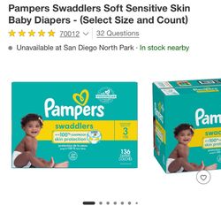 Pampers Swaddlers Size 3 