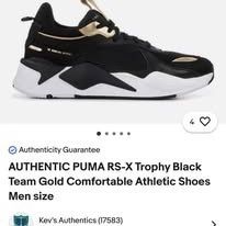 AUTHENTIC PUMA RS-X Trophy Black Team Gold, Men Size. 8.5