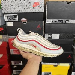 Nike Air Max 97 White Pure Platinum University Red size 11 USED