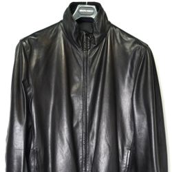GUCCI Reversible Men's Soft Leather Jacket Black Size 56 Italy