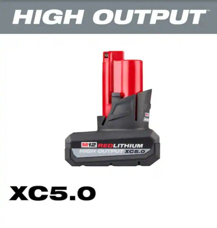 MILWAUKEE 12V 5AH HIGH OUTPUT BATTERY