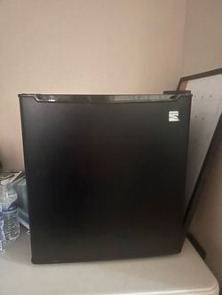 Black mini fridge