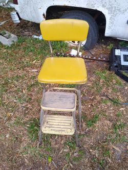 Old fashioned high chair staping stool