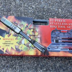Stainless BBQ 12 Piece Tool Set