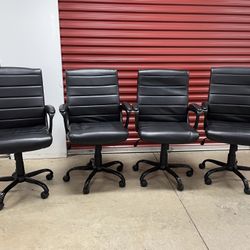 (4) Bonded Leather Mid-Back Office Chair