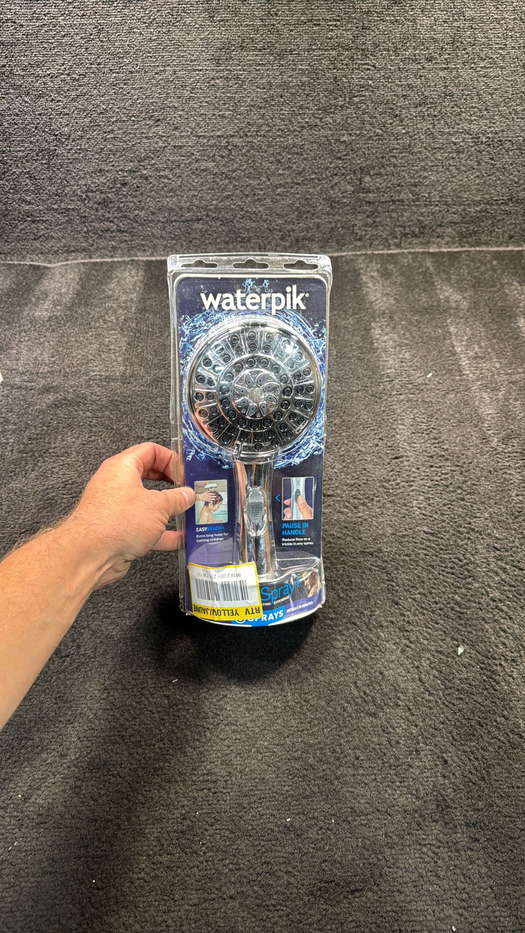 Waterpik 6-Spray 4.8 in. Single Wall Mount Handheld Adjustable Shower Head in Chrome