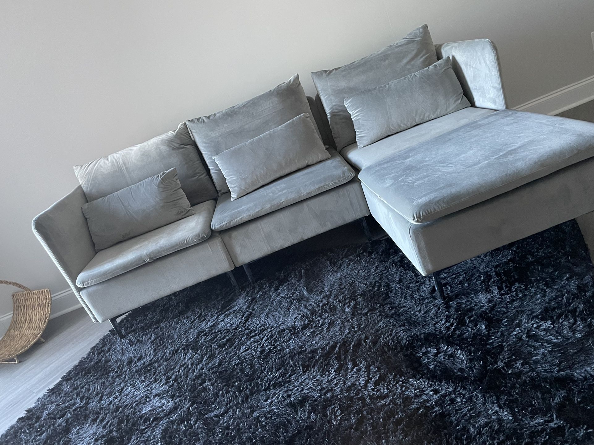 Light Grey, Sectional Sofa (convertible)