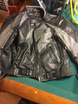 Leather motorcycle jacket