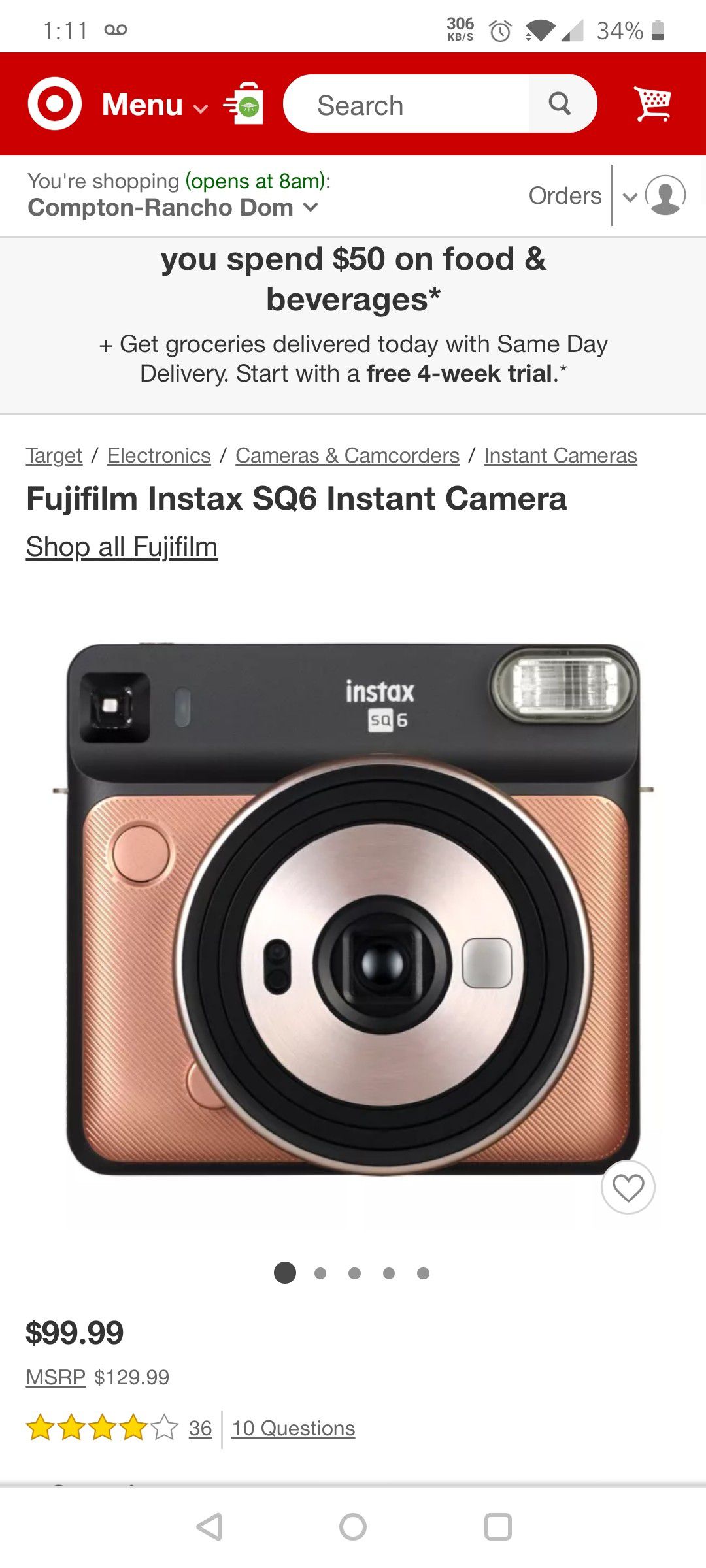 Fujifilm Instax SQ 9 instant film camera brand new