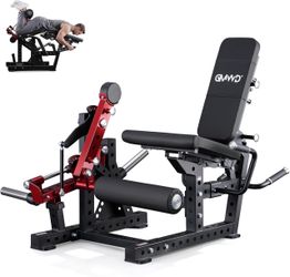 GMWD Leg Extension and Curl Machine LE08 2.0, Adjustable Leg Curl Machine with Plate Loaded, Seated Leg Extension and Lying Curl Machine for Home Gym,
