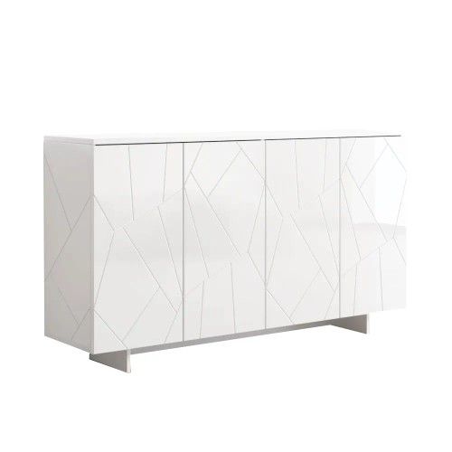 White Server New Accent Cabinet π Glosdy White Laquer