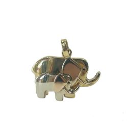 Pendant Charm Yellow Gold 14kt Elephants