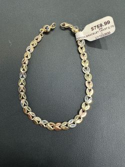 14kt tri color gold bracelet 4.1g