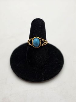 Gold and Turquoise Ring