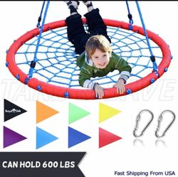 Large 40" Spider Web Tree Net Swing 100% Safe Nylon Rope Max 600 LBs EZ Setup