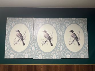 Floral bird wall art - canvas print