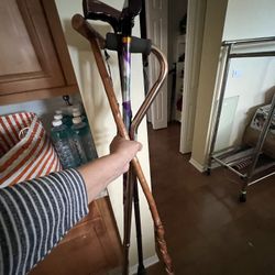 Canes for sale! $20 each Wooden cane is hand carved.  The other 3 are adjustable. Buy all 4 for $75!