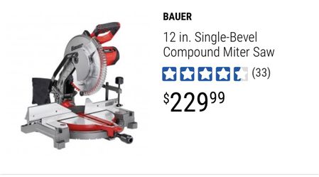 Bauer 12 Single Bevel Compound Miter Saw Tool Stand Not