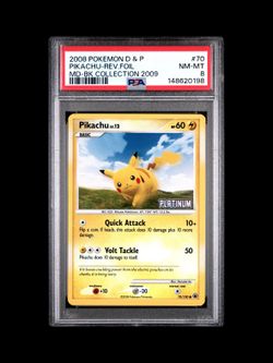 Pikachu Platinum Reverse Holo Burger King Promo PSA 8
