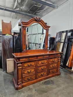Dresser and mirror