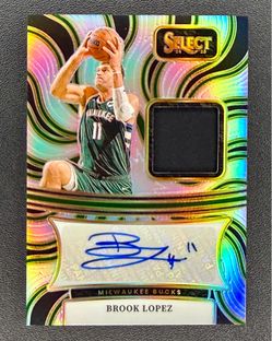 Brook Lopez 2024-25 Panini Select Game Worn Patch Jersey Silver Prizm Auto /199