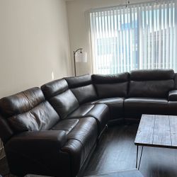 L Shaped Electrical Reclining Leather Sofa 