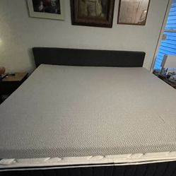 King Size Bed Frame, Mattress and Mattress Topper