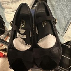 Polo Ralph Lauren Black Velvet Kinslee Shoes Toddler size 9 