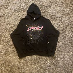 Pink Sp5der Hoodie Men's Size XL Black Sp5der Worldwide Hoodie