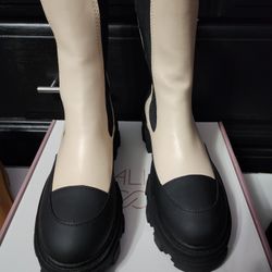 Vanilla And Black Boots $20 OBO