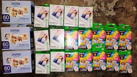 All different types of varieties of Instax Fujifilm