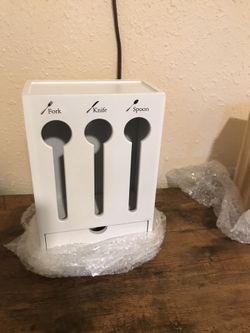 Spoon Knife Fork White Organizer 