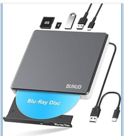 External Blu Ray CD DVD Drive, USB 3.0 Type C Blu ray Burner BD Player Read/Write Portable Bluray Drive Slim Optical Blue Ray CD DVD Reader for Laptop
