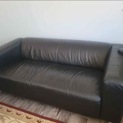 Black Leather Sofa 