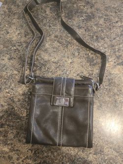 Tignanello Brown leather crossbody with multiple pockets and adjustable strap