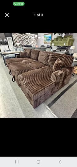 Double Chaise sofa with pull out sofa slepper easy financing available