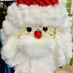 Vintage Hanging Macrame Santa