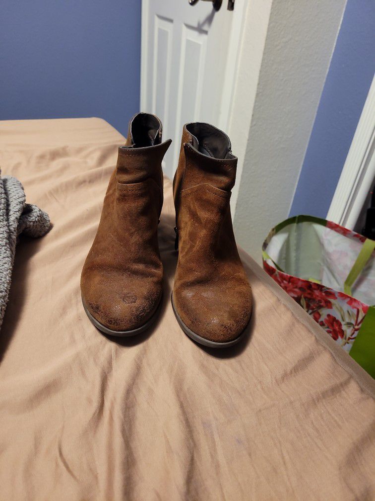 Brown Suede Franco Sarto Boots - 8 1/2 - $15