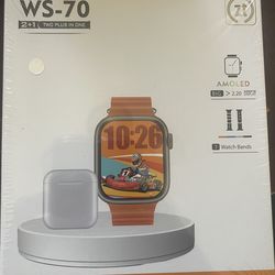 WS-70 Smart Watch With Ear Phones