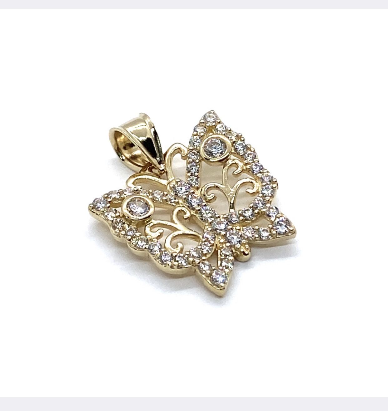 14K YG Syn CZ Pendant EPJ024557