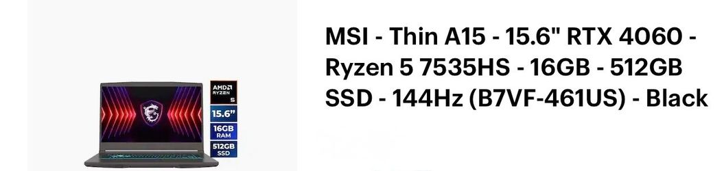 MSI Thin A15 RTX 4060