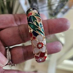 Floral Bangle Bracelet Multicolored 