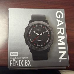 Garmin Fenix 6X Sapphire, 51”, Premium Multisport GPS Watch, Features Mapping, Music, Grade-Adjusted Pace Guidance and Pulse Ox Sensors, Dark Gray wit