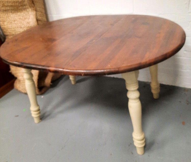 Antique Solid Wood Table With Leaf