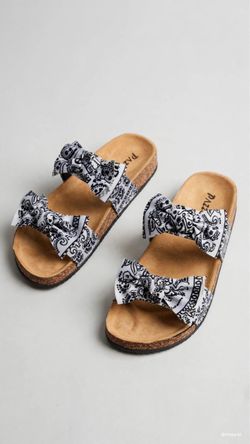 Ladies Double Ribbon Sandals