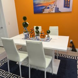 White Dining Table 