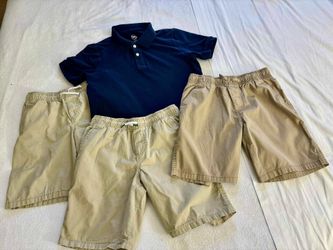 School uniforms for boys size L (10-12) blue polo and 3 shorts all for $10