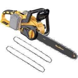 16-Inch Brushless Chainsaw, 40V (2 x 20V MAX) Cordless Battery Powered Chain Saw Compatible DeWALT Battery, Ideal for Wood/Tree Cutting, Pruning, Tool