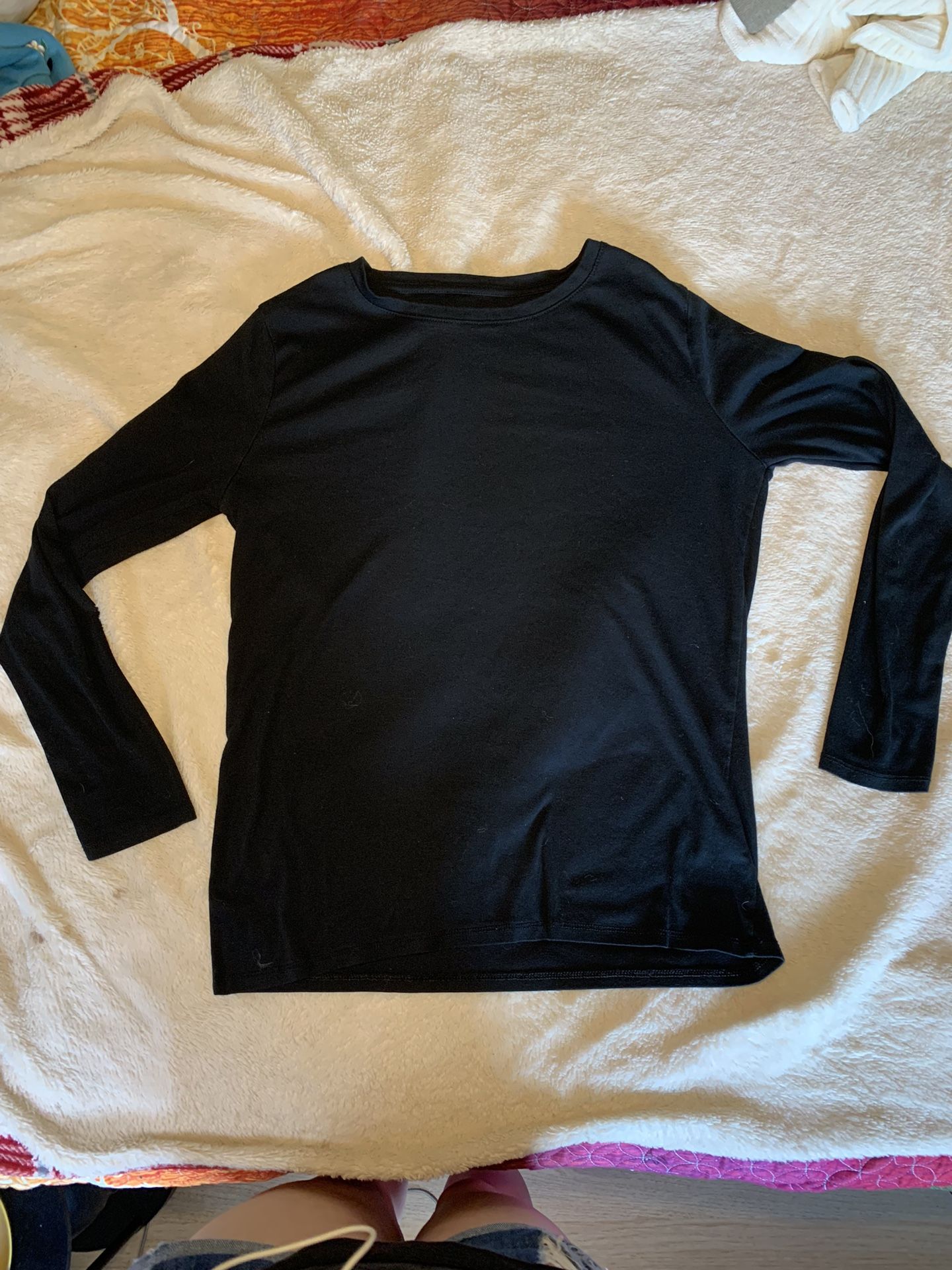 Sleek Black Lightweight Merona Longsleeve Shirt