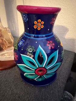 Hand-Painted Ceramic Floral Vase